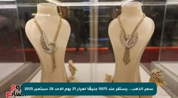 سعر الذهب.. يستقر عند 5075 جنيهًا لعيار 21 يوم الأحد 28 سبتمبر 2025